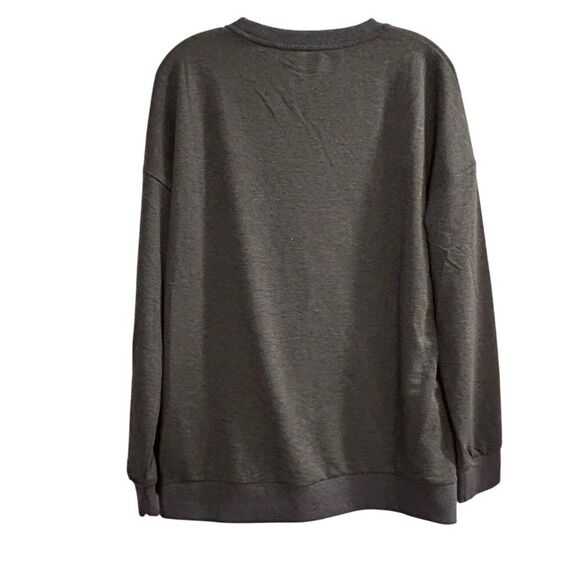 Game Day Football Sweatshirt Unisex L Gray Graphic Pullover Crew Neck - Picture 8 of 9